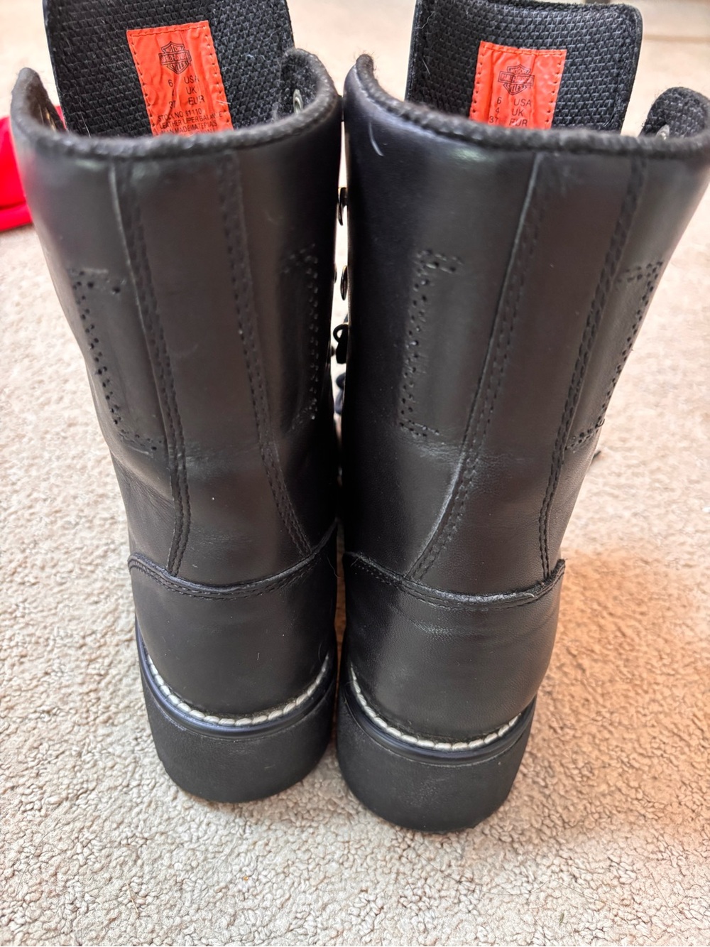 Vintage Harley Davidson 81110 Women’s 6 Black Leather Lace Up Moto Biker Boots - Picture 10 of 14